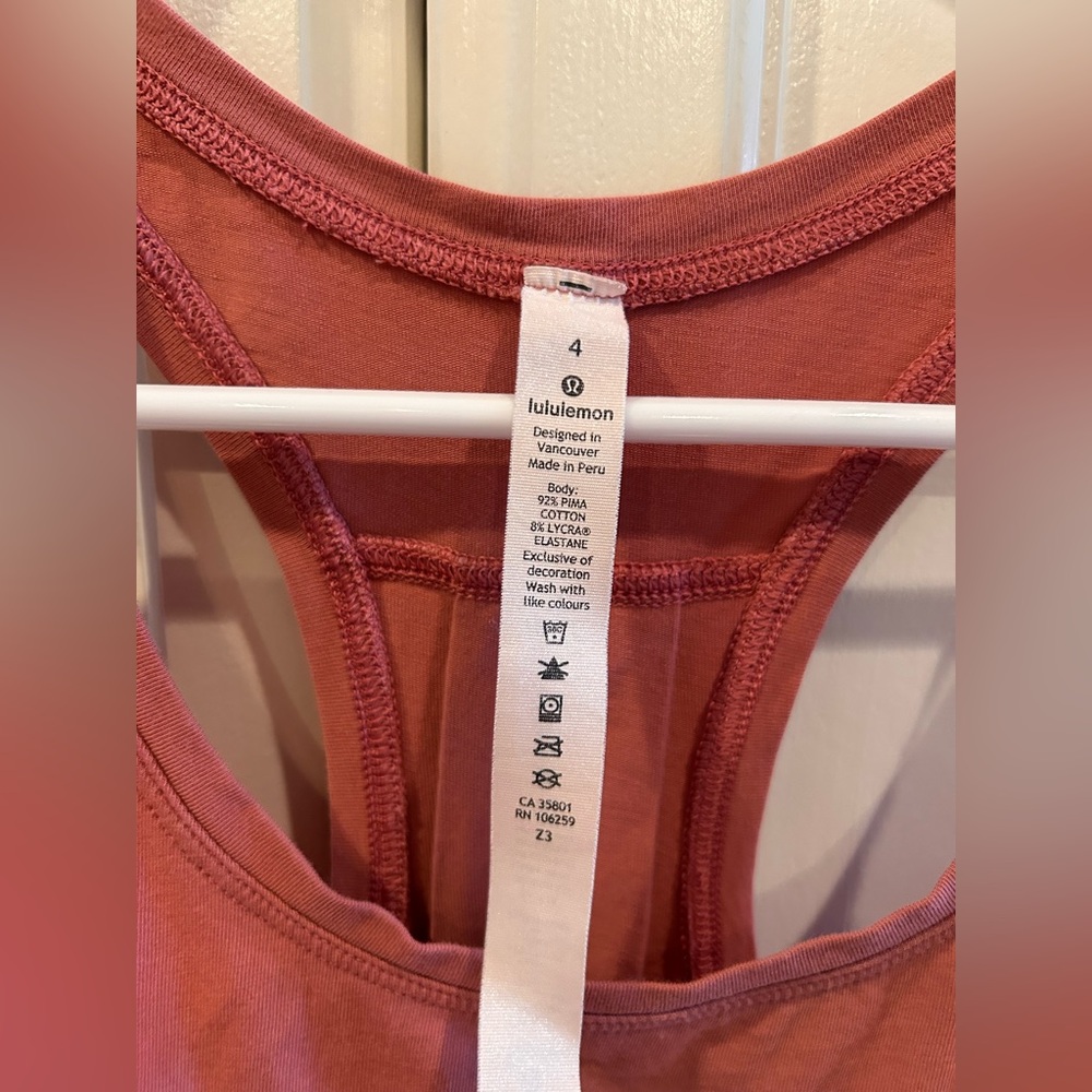 Lululemon Love Tank *Pleated Brier Rose Sz 4 - Picture 2 of 7
